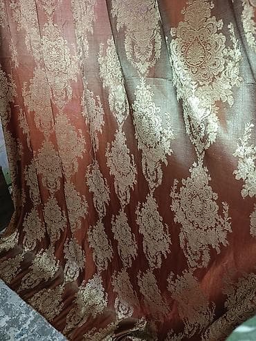 шторы золотистые: Комплект штор, Жаккард, Готовое изделие, Новый, Для зала — 5