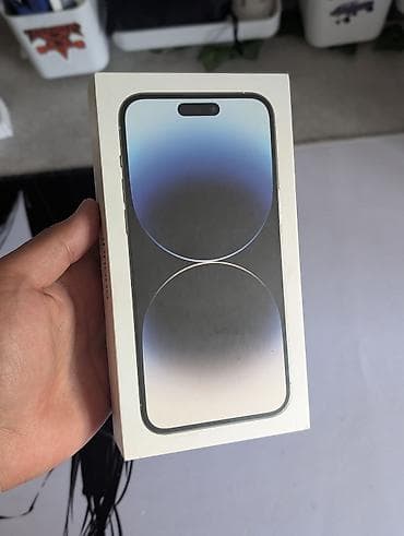 iphone osh: IPhone 14 Pro Max, Б/у, 128 ГБ, Белый, Защитное стекло, Чехол, Коробка, 80 % — 1