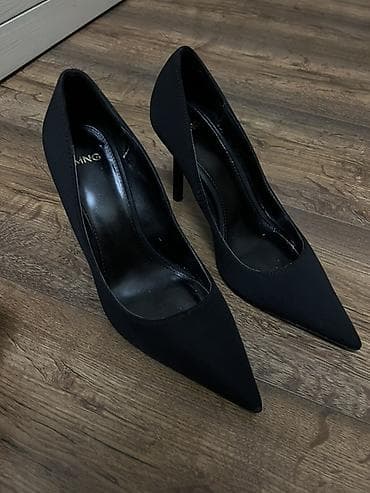 халаты бу: Классические женские лодочки на шпильке - Цвет: черный, матовый - — 3