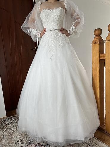 итальянские платья: Свадебное платье силуэта принцесса (A-line/ball gown) в классическом — 8