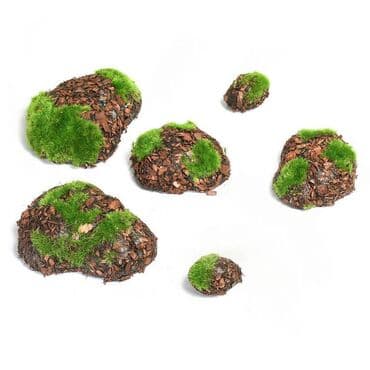 камни для аквариума: Мох искусственный "Камни", с корой, набор 6 шт, сделано из — 3