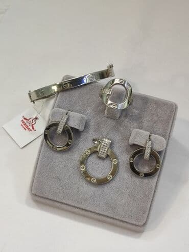 свадебные наборы ручной: Серебряный комплект+ Билерик 925 пробы Дизайн под Карьтие Размеры — 4