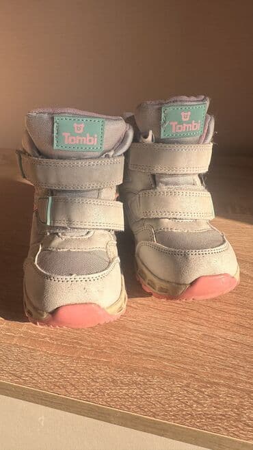 зимняя обувь на мальчика: Детские зимние ботинки Tombi, размер 25. - Цвет: светло‑серый/бежевый — 4