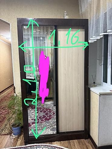 шкаф польша: Шкаф купе, Б/у, С зеркалом, ЛДСП — 4