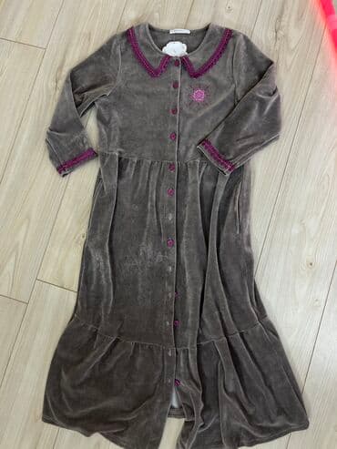 домашние халаты больших размеров: Халат, Велюр, Турция, С кружевом, XL, S, M — 5