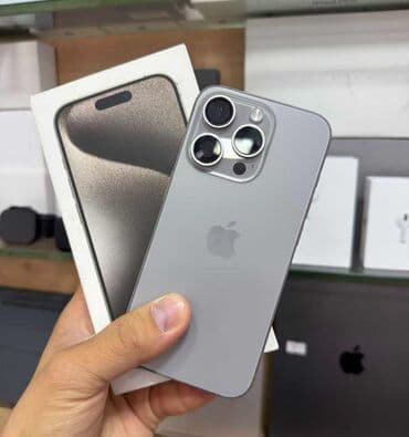 телефон поко 3: IPhone 15 Pro, Б/у, 256 ГБ, Blue Titanium, Коробка, 88 % — 2