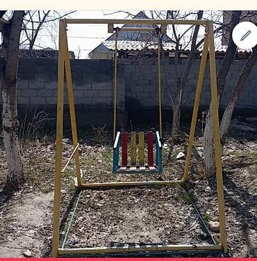 Оюн комплекстери: Детские садовые качели на металлической раме - Конструкция: прочная — 1