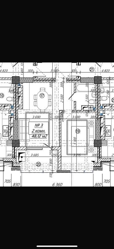 43: 2 комнаты, 47 м², Элитка — 3