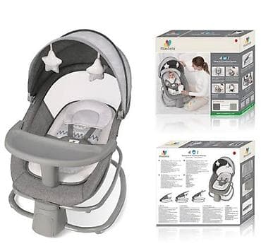 стульчик для кормления качалка: Детский шезлонг, Качалка, Другой материал, цвет - Серый — 1