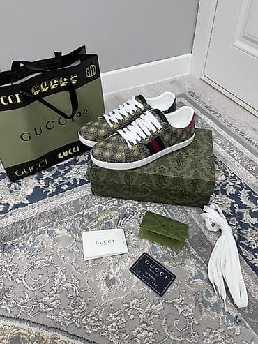 Эркектердин кроссовкасы, 40, 40.5, Gucci, Жаңы, түсү - Ак