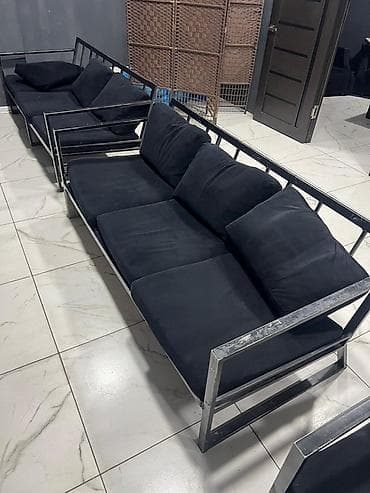 loft mebel: Комплект мягкой мебели, цвет - Черный — 1