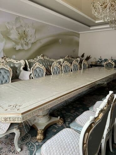 стол и четыре стула: Гарнитур для зала, Новый, Стол, Стул, МДФ, Самовывоз — 7