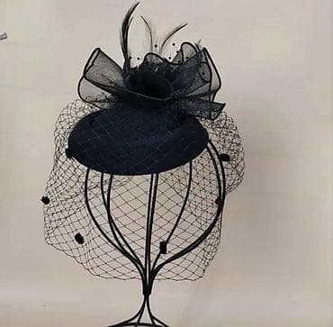 Женская шляпка Вуалетка - Цвет: глубокий чёрный. - Стиль