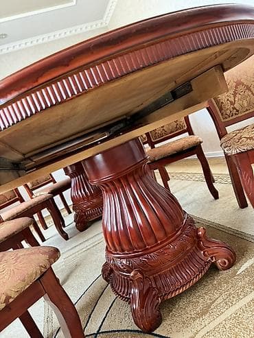small table: Стол и стул для зала, Б/у, цвет - Коричневый — 4