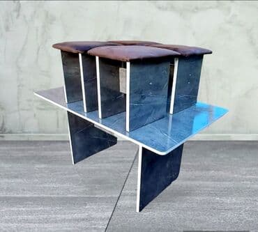 кухонный стол и стулья купить недорого: Кухонный стол и стул, Новый, Платная доставка, цвет - Черный — 3