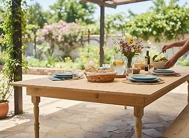 Деревянный стол ручной работы - Материал: массив хвойных пород. -