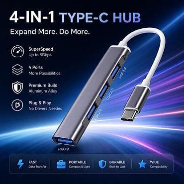 usb type c: ⚡Usb Hub переходник с Type-c на Usb Корпус крепкий металлический/4 — 1