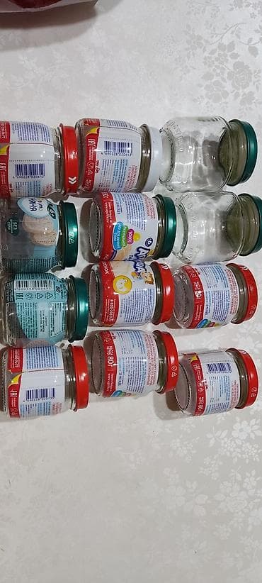 бекер буюмдар: Банки от детского питания. 80 и 100 гр., отдам даром. Более 40 штук — 2