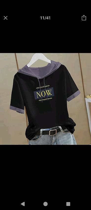 tech flis: Футболка с коротким рукавом и капюшоном «NOW.» - Удобный городской — 2