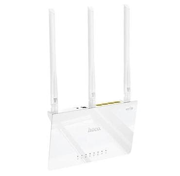 wifi роутор: Wi‑Fi роутер Hoco (белый) с 3 внешними антеннами - 3 — 5