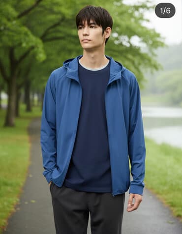 прикольные вещи: Мужская толстовка, XL, Uniqlo, Новый, цвет - Синий, Самовывоз — 2