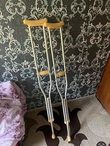 Медициналык жабдуулар: Подмышечные костыли, пара. - Материал: легкий металл (алюминиевый — 1