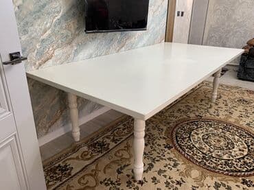 офисные кресла бишкек цены: Большой обеденный стол в классическом стиле. - Цвет: белый, глянец. - — 2