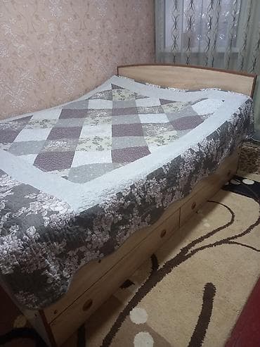 Керебеттер: Эки кишилик керебет, Сактоо кутусу менен, узуну - 200 см — 2