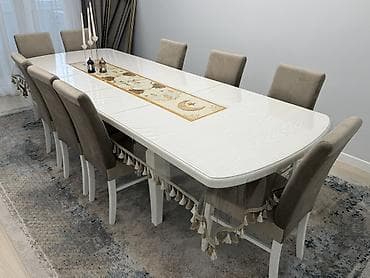 Стол и стул для зала, Новый, цвет - Белый at lalafo.kg Стол и стул для зала, Новый, цвет - Белый