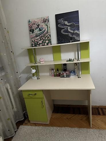 Шкафы: Детский комплект мебели в светло-бежево‑салатовом цвете: 1) — 1