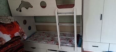 детский двухъярусный кровать: Двухъярусная кровать. Почти Новый — 4