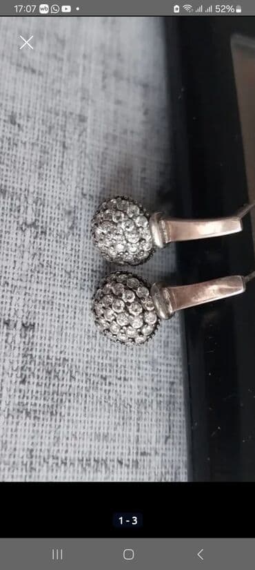 Серьги серебрянные с позолотой и с английским прочным замком, в