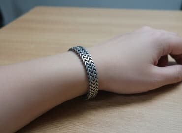 Стальной браслет с широким плетением - Материал: нержавеющая сталь