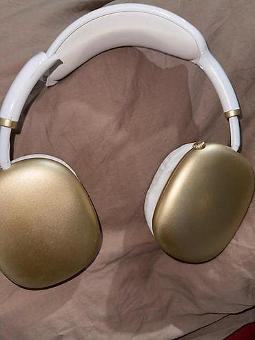 ремонт наушников: Наушники (стиль AirPods Max) бело-золотые + чехол — На запчасти / — 6
