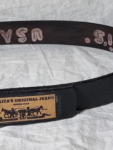 ремень синий: Ремень, LeviS, Материал: Натуральная кожа, Мужские, Новый — 6