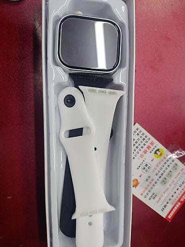 Смарт‑часы в стиле Apple Watch, корпус серебристый (примерно 44 мм), с — 8