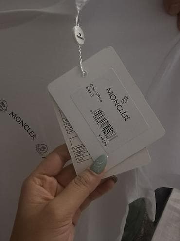 Айымдардын бут кийими: Футболка Moncler, белая Не подошел по размеру Заказывали с Европы — 5