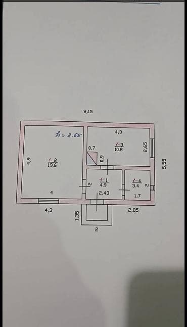 дом бишкек ак ордо: Үй, 60 м², 2 бөлмө, Риелтор, Евро оңдоо — 2