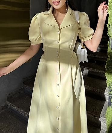 slim patch: Повседневное платье, Лето, Длинная модель, Вискоза, Платье-рубашка, M — 2