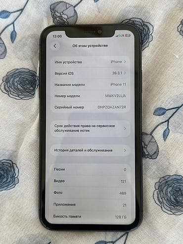 Техника и электроника: IPhone 11, 128 ГБ, цвет черный Характеристики и детали: - Память: 128 — 2