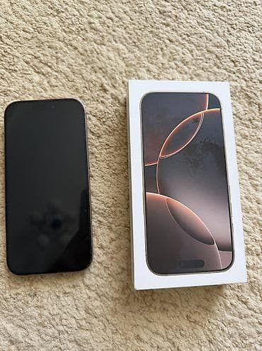 xs pro max: IPhone 16 Pro, Б/у, 256 ГБ, Desert Titanium, Защитное стекло, Чехол, Кабель, 90 % — 2