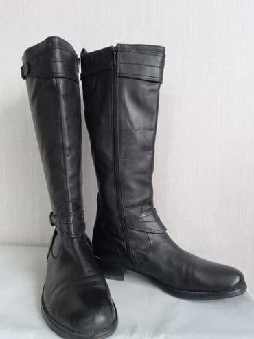 сапоги из натурального меха и кожи: Сапоги, 42, Esprit, Б/у, цвет - Черный, Самовывоз — 4