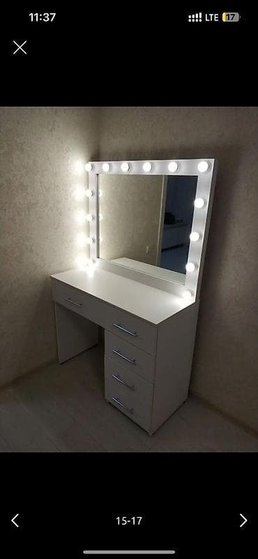 сколько стоит игровой стол: Туалетный столик, С подсветкой, цвет - Белый — 6