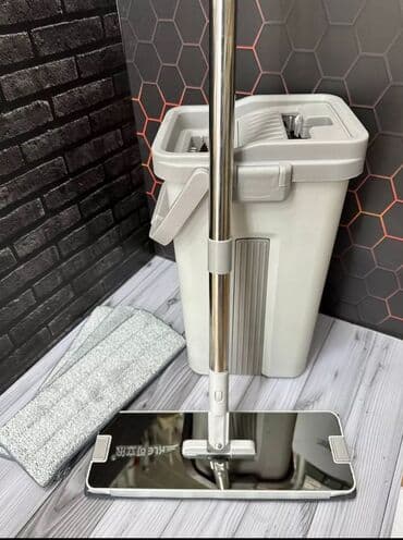 чистящие средства салфетки для удаления тонера: Швабра+ведро с отжимом. «ЗЕРКАЛЬНАЯ» Объем: 12л. Кол-во тряпок: 3шт — 1