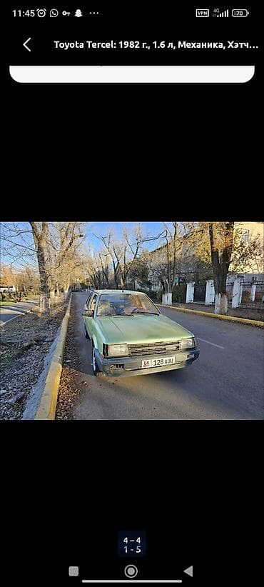 tercel: Toyota Tercel: 1982 г., 1.6 л, Механика, Бензин, Хэтчбэк — 5