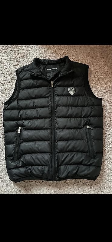 Эркектер кийими: Мужской утеплённый жилет, тёмно‑синий/черный. - Прямой силуэт — 2