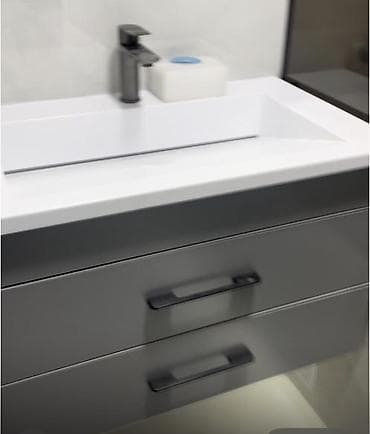 Уличное освещение: Тумба для ванны, С раковиной, цвет - Серый — 2