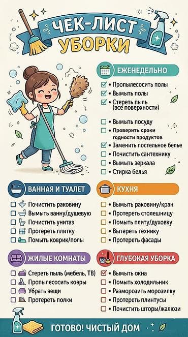 Клининг кызматтары: Бөлмөлөрдү тазалоо, | Жалпы тазалоо, | Батирлер — 7