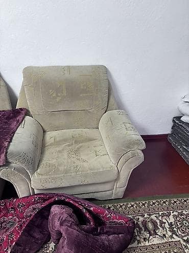 шкафы бишкек: Комплект мягкой мебели, цвет - Бежевый — 4