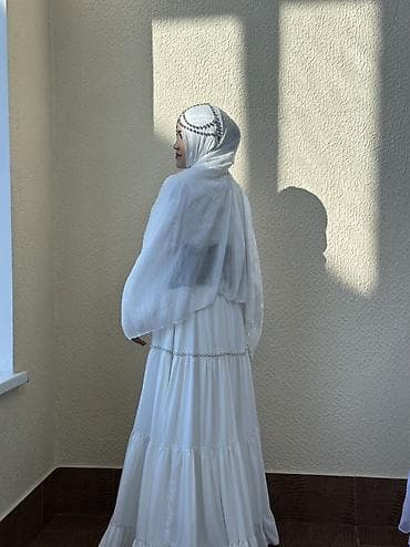 стильный плащ: Вечернее платье, Длинная модель, Атлас, С рукавами, Шлейф, Корсет, Стразы, L — 3